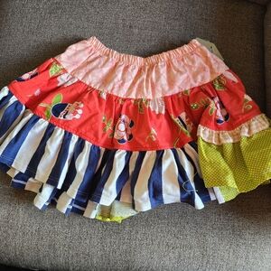 Persnickety Red and Blue Striped Floral Diaper Cover